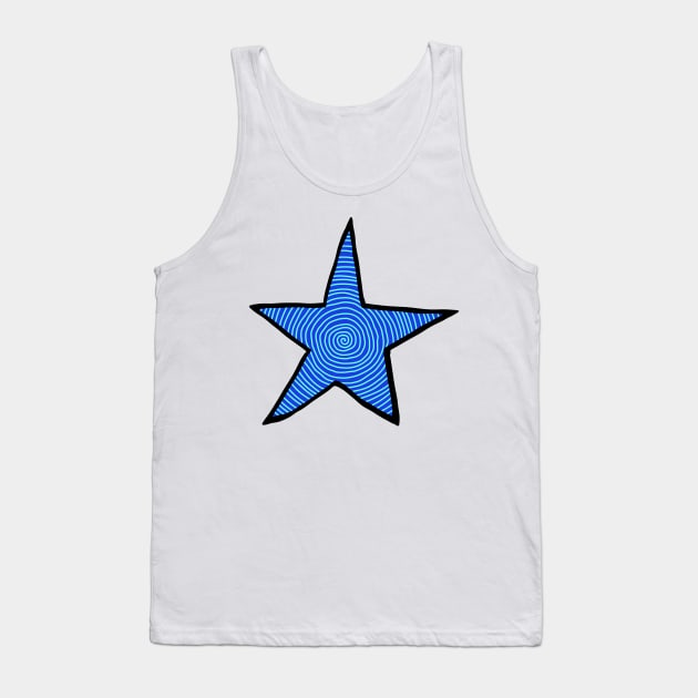 Swirly Star (Blue) Tank Top by Psych0kvltz